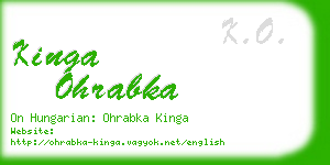 kinga ohrabka business card